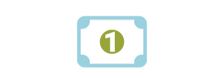 A green and blue illustration of a dollar bill.