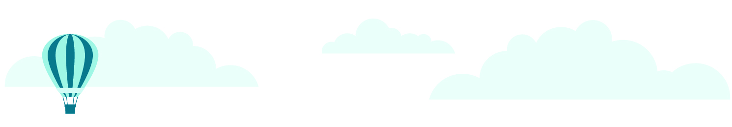 Illustration of hot air balloon and clouds